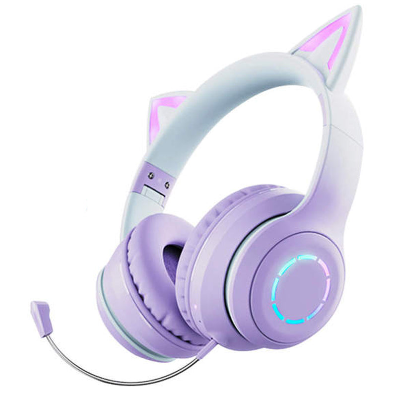 BT029C Bluetooth Wireless Headset with Detachable Mic RGB LED Adjustable Head-Mount Earphones Kids Stereo Music Cat Ear Folding Headphones BT029C Bluetooth Wireless Headset with Detachable Mic RGB LED Adjustable Head-Mount Earphones Kids Stereo Music Cat Ear Folding Headphones